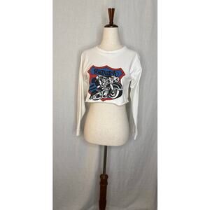 Vintage Cropped Von Dutch Long Sleeve T Shirt 
Size Small